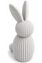 Minimalist Bunny Figurine 17 cm, Ribbed Scandinavian Rabbit Statue, Modern Spring Decor for Shelf, )
