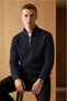JPRBLUSTANLEY KNIT HALF ZIP BF Men's Sweater, half-zip, mock neck, textured knit, long-sleeve, winter, casual, stylish 12305683