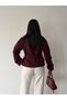 Arven high neck, belted, short, linered kaşe coat, black, brown. - 7