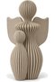 Guardian Angel with Child Figurine 13 cm, Modern Ribbed Angel Statue, Beige