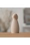 Minimalist Dog Figurine 12.6 cm, Ribbed Modern Statue with Floppy Ears, Home Decor, Black - 8
