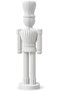 Modern Nutcracker Figurine 21 cm, Ribbed Minimalist Christmas Soldier Statue for Mantel, White