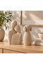 Minimalist Dog Figurine 12.6 cm, Ribbed Modern Statue with Floppy Ears, Home Decor, Beige - 4