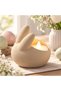 Easter Bunny Tealight Holder, Beige Fuzzy Texture Rabbit LED Candle Holder, 3D Printed - 6