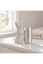 Minimalist Bunny Figurine 17 cm, Ribbed Scandinavian Rabbit Statue, Modern Spring Decor for Shelf, ) - 3