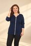 Women's Blouse with Piped Detail, Button Details, Embroidered Sleeves, and Stretch Fabric Viscose—Plus Size - 3