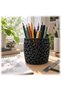 Organic Lattice Pen Holder, Modern Sculptural Desk Organizer Cup for Pens, Pencils, Black - 3