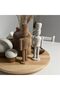 Modern Nutcracker Figurine 21 cm, Ribbed Minimalist Christmas Soldier Statue for Mantel, Sage Green - 8