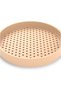 Round EDC Valet Tray with Flexible Cushion Mesh Floor, Entryway Bedside Organiser, 17.7 cm, Beige