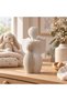 Guardian Angel with Child Figurine 13 cm, Modern Ribbed Angel Statue, White - 2