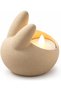 Easter Bunny Tealight Holder, Beige Fuzzy Texture Rabbit LED Candle Holder, 3D Printed - 4