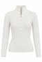 Cream Snap-Fastened Turtleneck Sweater - 2y251037