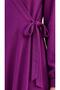 Children's Purple Sleeve, Elastic-Waisted, Double-Breasted, Tie-Detail Prayer Dress - 3