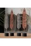 Modern Feather Sculpture Set of 2, 28 cm and 24 cm Decorative Leaf Statues on Round Stands, White - 5