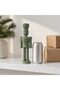 Modern Nutcracker Figurine 21 cm, Ribbed Minimalist Christmas Soldier Statue for Mantel, Sage Green - 4