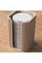 Ribbed Cotton Pad Holder, Modern Bathroom Vanity Organizer for Makeup Remover Pads up to 6 cm, Beige - 6
