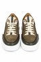 Khaki Beige Suede Men's Lace-Up Sneakers with Suede Accents - 2