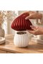 Ribbed Mushroom Decoration 15 cm with Hidden Storage, Red & White, Red White - 3