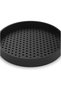 Round EDC Valet Tray with Flexible Cushion Mesh Floor, Entryway Bedside Organiser, 17.7 cm, Black