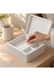 Ribbed Jewelry Box 21 cm with Hinged Lid and Ring Insert, Modern Jewellery Organizer for Dresser - 4