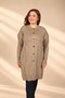 Women's Self-Patterned Diamond Patterned Geometric Patterned Button-Front Plus-Size Tunic Cardigan - 3