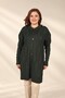 Women's Self-Patterned Diamond Patterned Geometric Patterned Button-Front Plus-Size Tunic Cardigan - 2