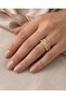 CROSS-STYLE SET RING WITH RECESSED ZIRCONIA STONES