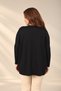 Women's V-Neck Embroidered Leather Paneled Single-Pocket Button-Collar Detail Asymmetrical Plus-Size Tunic Blouse - 4
