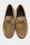 Mirage Rome Beige Suede Leather Women's Loafers with Metal Buckle Detail - 4