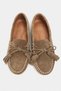 Siena Rome Beige Suede Leather with Tassel Detail, Flat Sole Women's Loafers - 4