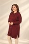 Women's Self-Patterned Diamond Patterned Geometric Patterned Button-Front Plus-Size Tunic Cardigan - 3