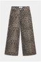 Palazzo Fit Leopard Pattern Denim Jean - 5