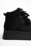 ZRT04MK08 Premium Black Suede 5 cm thick sole Winter Lace-Up Boot with Warm Plush Lining - 5