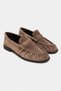 Lucca Light Beige Suede Penny Loafer with Ruched Detail and Flat Sole for Women - 4