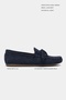 Siena Navy Suede Leather Loafers with Tassel Detail and Flat Sole for Women - 2