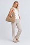 Lumi Women's Hobo-Style Shoulder Bag with a Soft Suede-Look Finish and Studded Detail - 5