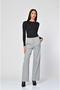 High-Waisted, Detailed, Wide-Leg Fabric Pants - Gray - 6