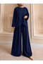 Women's Modest Clothing: Modal Fabric, Cravuze-Style, Crew Neck Tunic Top and Bottom Set - 4