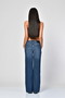 WhatsUp Straight-Cut Wide-Leg Denim Pants - Blue - 8