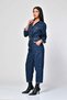 WhatsUp Double-Pocket Full-Length Button-Down Denim Jumpsuit - Blue - 5