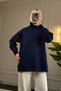 6784 Stylish, Comfortable Women's Long Cotton Sweatshirt with a Crew Neck - 3