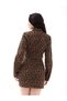 Women's Leopard Print Zippered Mini Gabardine Skirt - High-Waisted Print Skirt - 4