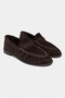 Lucca Bitter Coffee Suede Leather Bow Detail Women's Loafers - 4