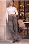 Palazzo Fit Leopard Pattern Denim Jean - 3