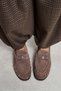 Mirage Dark Beige Suede Leather Women's Loafer with Metal Buckle Detail and Ruched Gathering Detail - 3