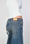 Wide-Leg Jeans with Striped Detail and Lace-Up Detail - Dark Blue - 6