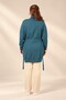 Women's Shawl Collar, Pocket Detail, Knitted Detail, Plus-Size, Stretch Fabric Viscose Knit Cardigan - 4