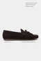 Siena Bitter Coffee Suede Leather with Tassel Detail, Flat Sole Women's Loafers - 2