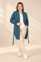 Women's Shawl Collar, Pocket Detail, Knitted Detail, Plus-Size, Stretch Fabric Viscose Knit Cardigan - 2