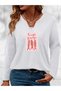 Mix-Printed Cotton-Lycra Half-V-Neck Short-Sleeved Blouse